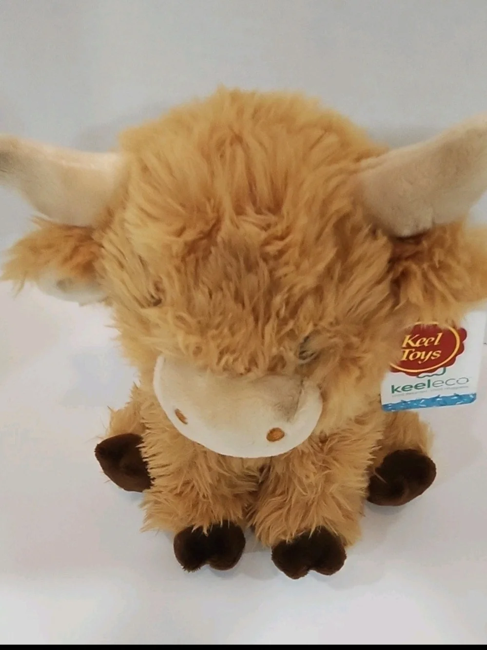 Keel Toys Shaggy Highland Cow Plush, NWT